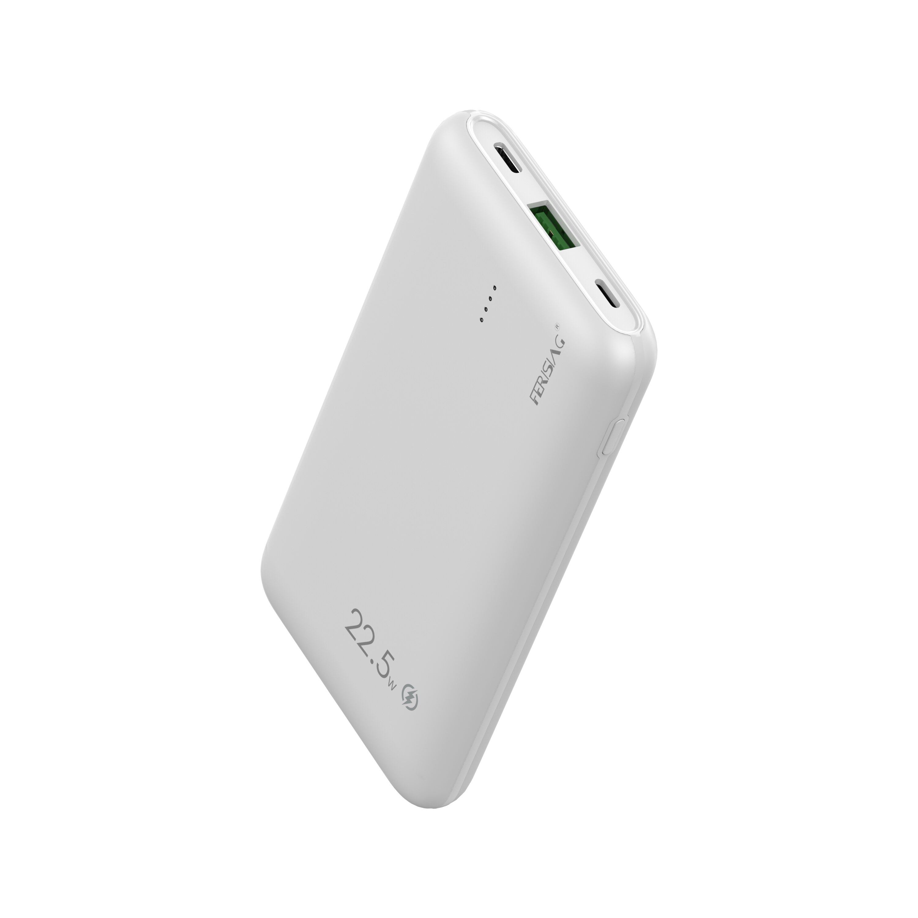 FERISING – chargeur Super rapide 5A VOOC SCP 10000mah, batterie externe USB type-c PD QC 3.0, Powerbank pour Oneplus Dash 6T: White