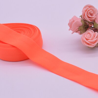 3/4 ''(20mm) matt kleur binding tape elastische lint singels trim kant effen hoofddeksels handgemaakte DIY decoratie ambachten: orange 607