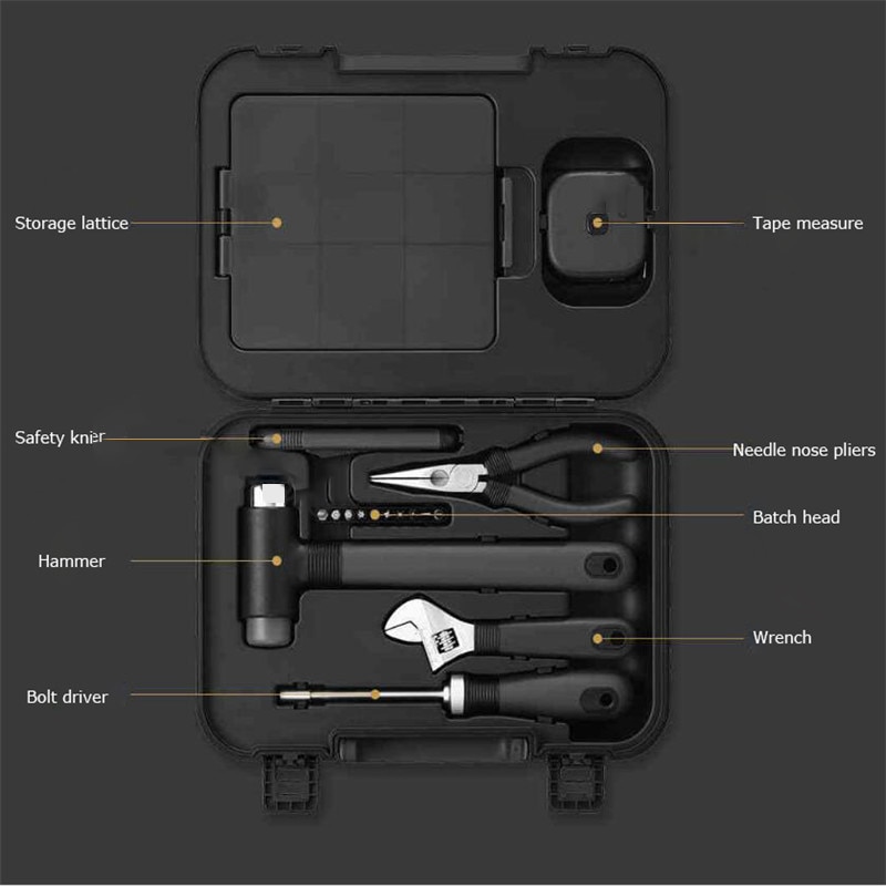 Caja de Herramientas XIAOMI MIIIW, 16 uds, Kit de herramientas DIY, herramienta de mano General para el hogar, con destornillador, llave y martillo, alicate de cinta multifuncional