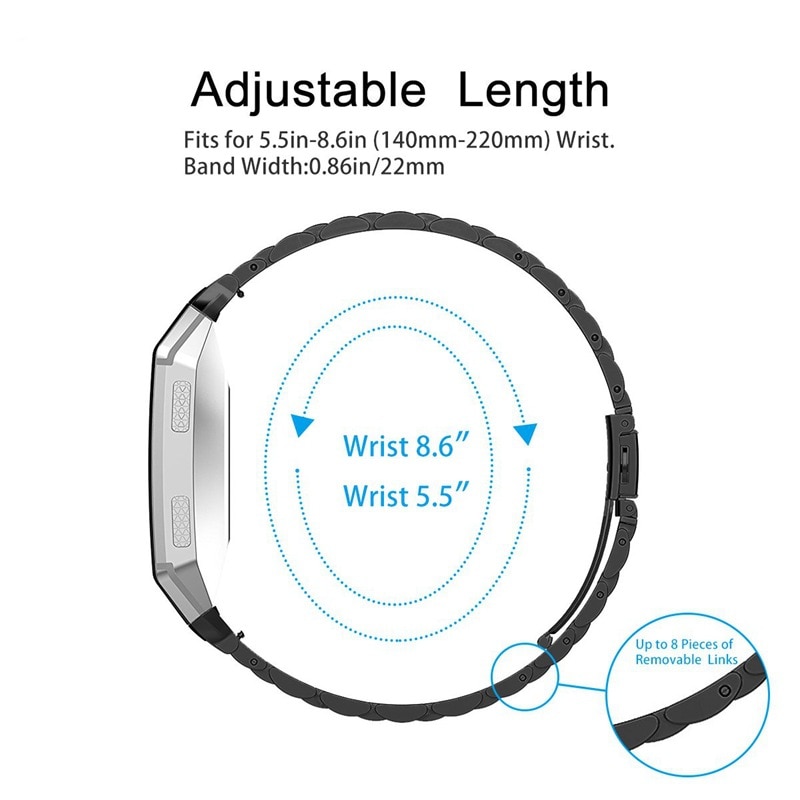 Watch Band for Fitbit Ionic Stainless Steel Metal Replacement Wrist Strap for Fitbit Ionic Smart Watch Band Strap Bracelet Watch