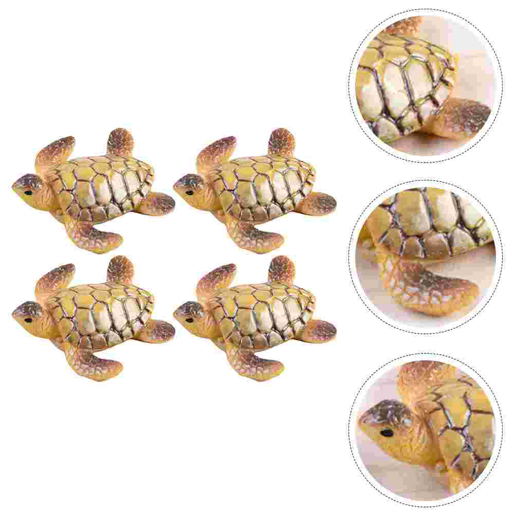 4 Stück Aquarium Schildkröte Ornament Spielzeug dekorative Handwerk Haushalt Einrichtung Puppe Naturharz Zubehör geformt