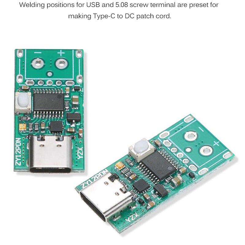 USB-C PD2.0/3.0 a DC convertitore Modulo di Alimentazione esca Carica Veloce grilletto Sondaggio polling del tester del Rivelatore (ZY12PDN)