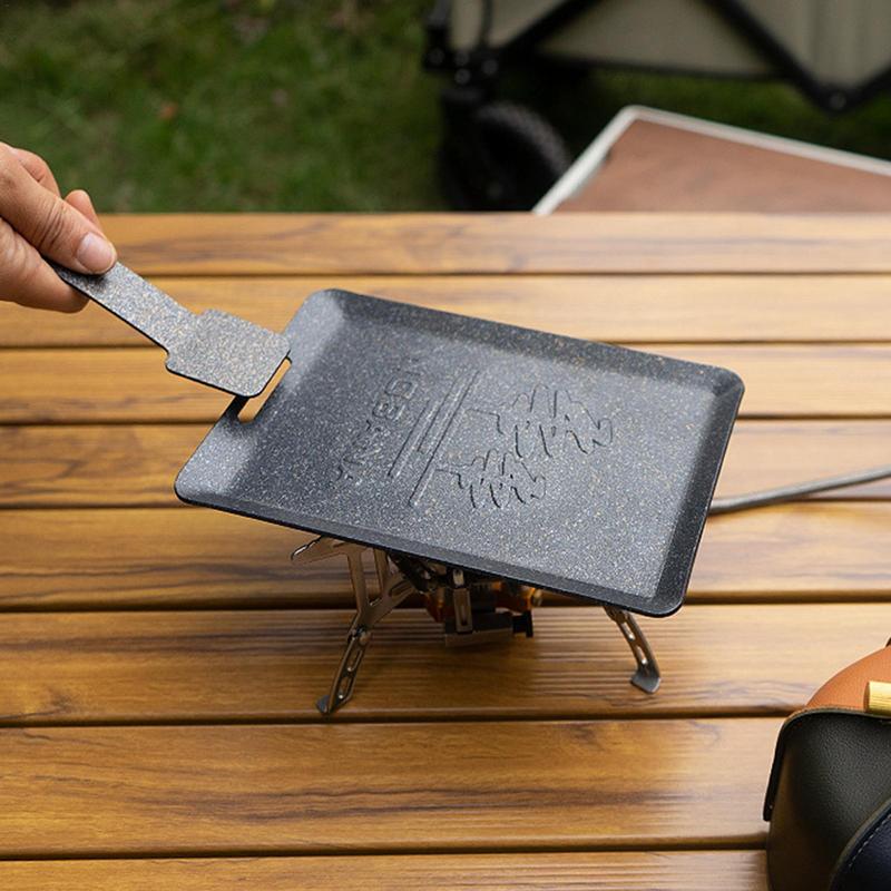 Quadratische Antihaft-Bratpfanne Set tragbare Camping Omelette Pfanne Mini rauchfreie Induktion grill Pfanne Gasherd Backblech für Camp