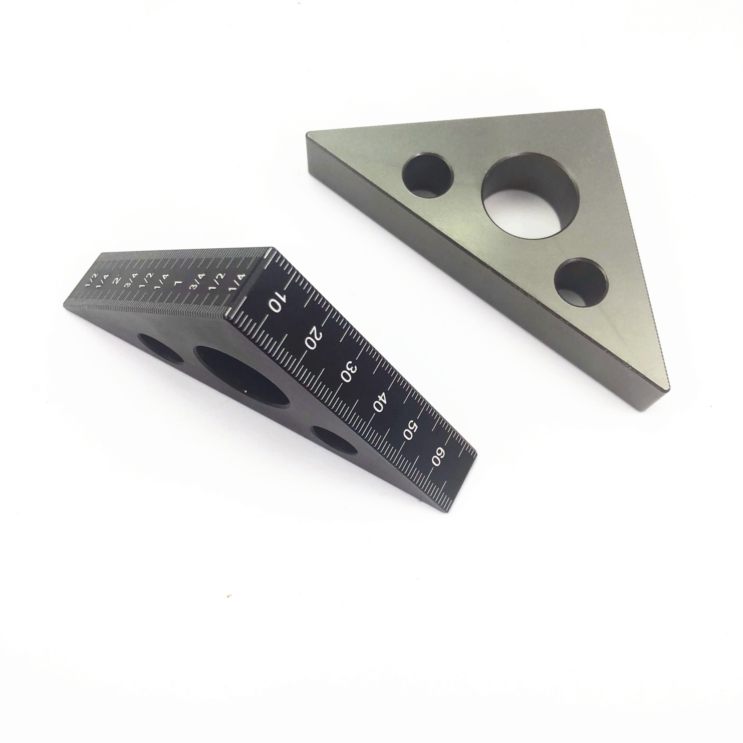 45 Degree Aluminum Alloy Angle Ruler Inch Metric Triangle Ruler Carpenter&#39;s Workshop Woodworking Square Woodworking Tools