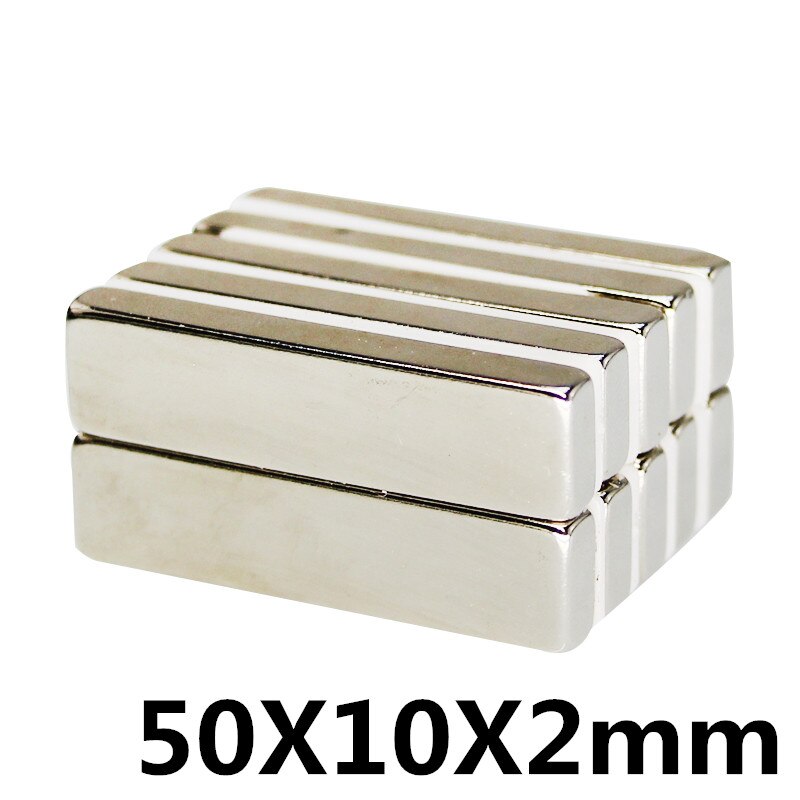 * 5pcs 50x10x2mm Neodymium Magneet Blok N35 Permanente Super Sterke Krachtige Kleine Magnetische Magneten vierkante