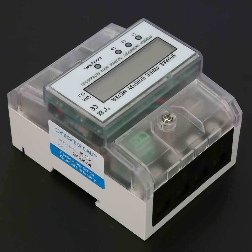 Electric Power Meter 220/380V 5-80A Energy Consumption Digital Electric Power Meter 3 Phase 4P KWh Meter with LCD