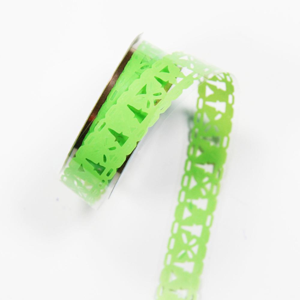 Lace Flower Masking Tape Paper Ribbon Lace Roll Scrapbooking Self Adhesive Sticker DIY Album Decorative: Green