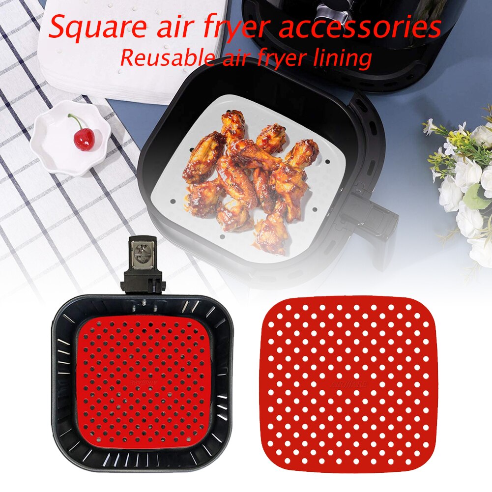 Air Friteuse Liner Air Friteuse Mat Food Grade Non-stick Siliconen Friteuse Mand Voor 7.5 ~ 8-Inch air Friteuses Steamers Пароварки