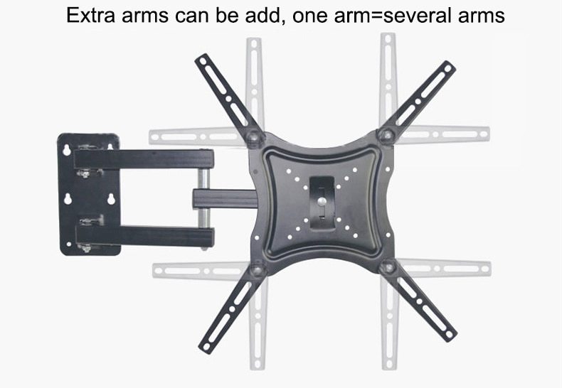Retractable Full Motion TV Wall Mount Bracket Wall Stand Adjustable Mount Arm Fit for Plasma Flat LED TV 14"-46" Support 25KG