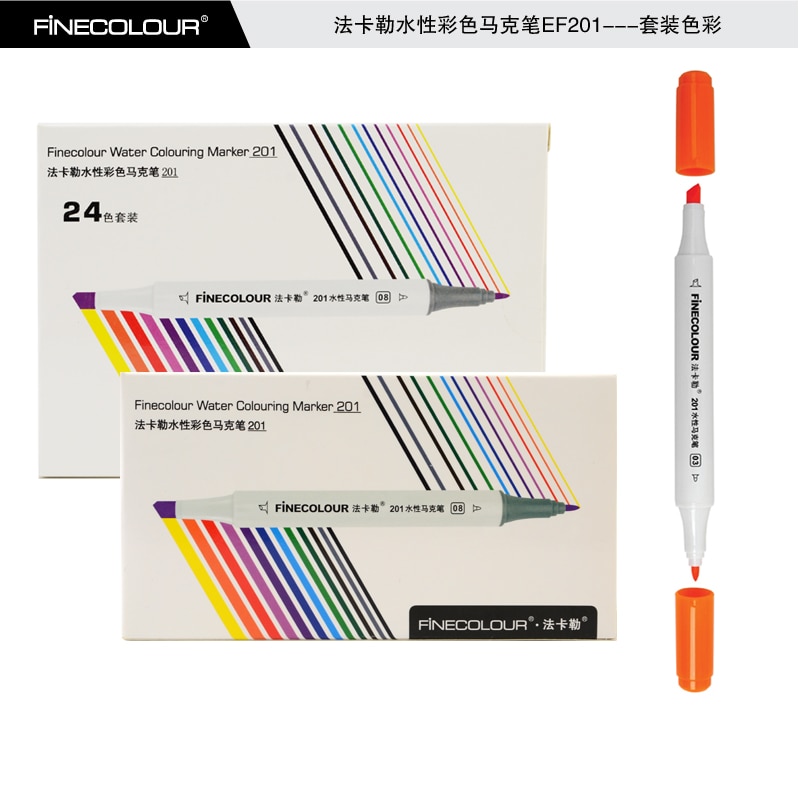 Finecolour-rotuladores artísticos de Color agua, juego de 12/24/36 piezas, de animación EF201