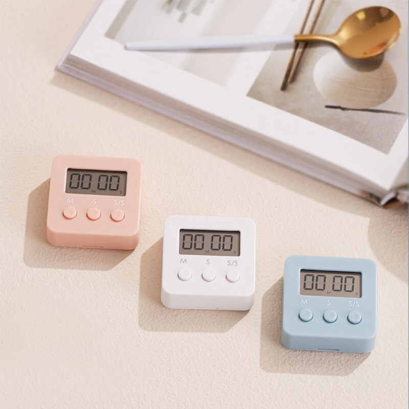 Minimalist Square Digital Kitchen Timer Countdown Time Management Alarm Clock