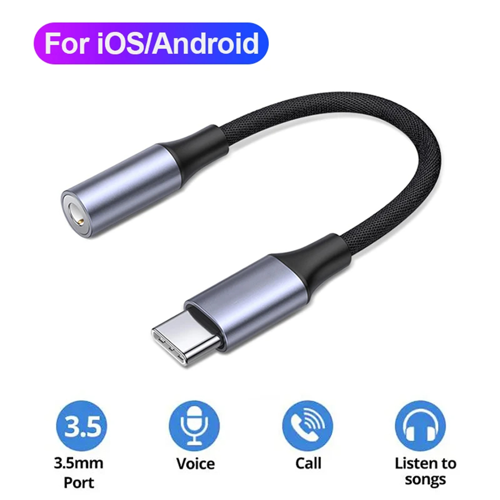 Nbili 2 in1 USBC do 3.5mm gniazdo słuchawkowe typu C PD 60W ładowanie Audio Aux adapter do iPhone 15 iPad Pro Samsung S24 Xiaomi Huawei: Czerwony