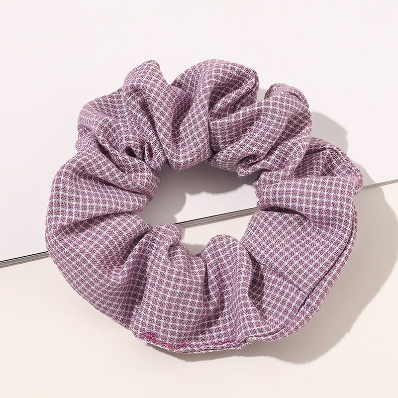 Vintage Bloemen Stof Haar Touw Haar Chouchou Meisje Bos Voor Vrouwen Elastische Haarband Paardenstaart Houder Haar Stropdas Gom Accessoires: Paars