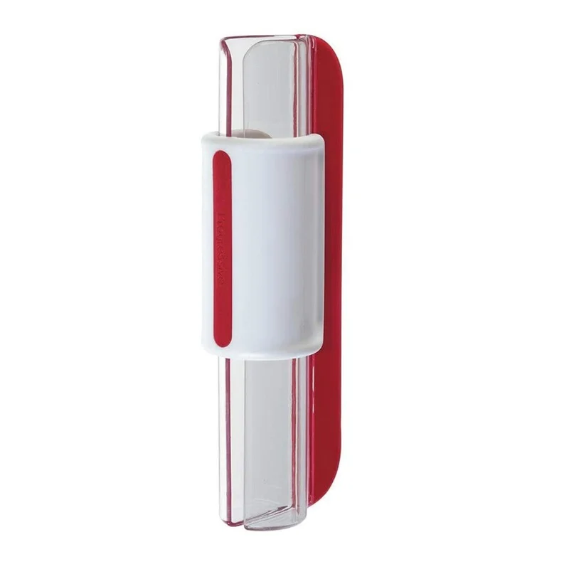 Tomaten-, druiven- en kersensnijder, handmatige fruit- en groentesnijder, groente- en fruitsnijder, keukengadget, progressieve zip-snijder: Rood