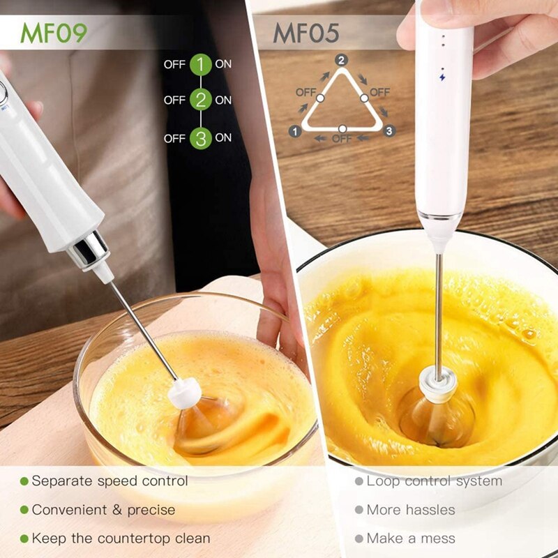 Espumador de leche recargable 3 en 1 de mano con soporte de carga, batidora eléctrica de espuma de leche