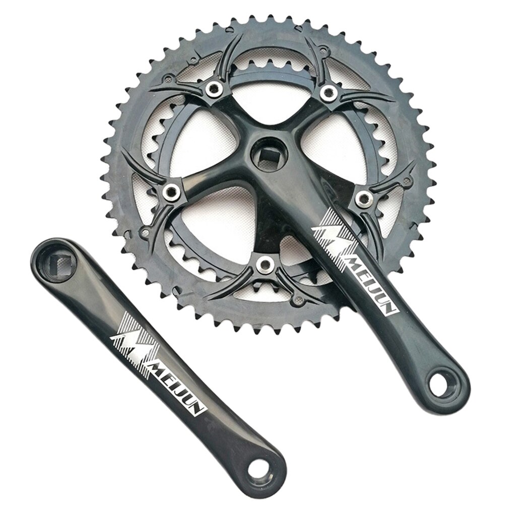 Alloy Crankset with Double Chainring High-Strength Steel 130BCD 170mm Crankarms