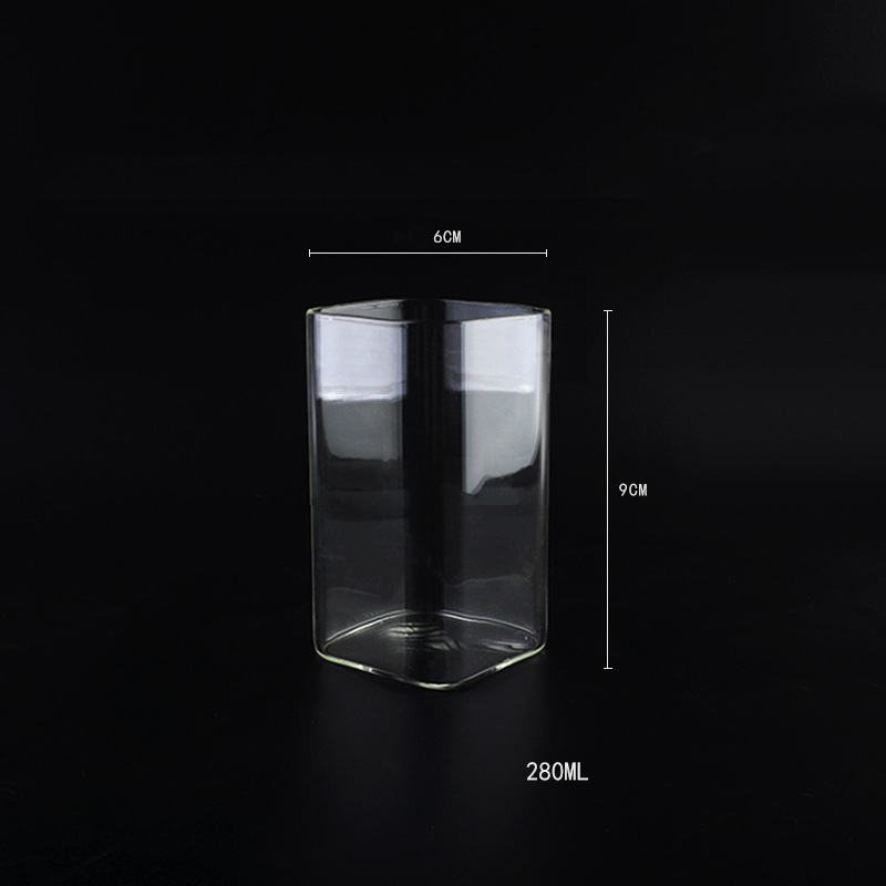 Lead-Free Crystal Clear Highball Glass Cup Drinking Cups for Water Wine Beer Cocktails Square Mini Dessert Coffee Milk Cups: low-1pcs