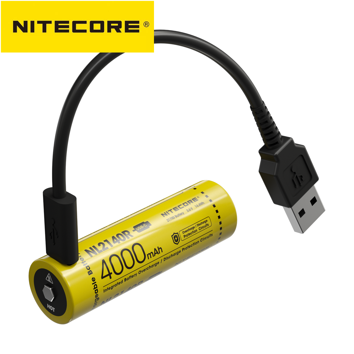 NITECORE NL2140R / NL2150R rechargeable battery 21700 USB-C 3.6V Li-ion 4000mAh 5000mAh Continuous current:Max 5A