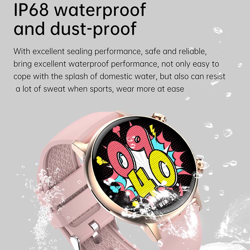 Montre intelligente étanche pour femme, écran HD AMOLED, appel Bluetooth, NDavid, santé, IP68, , 2024, 18mm