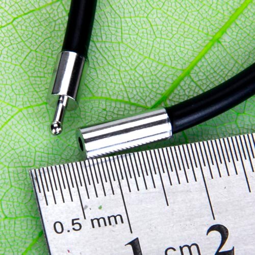 3mm lange zwarte rubberen koorden 35.5cm heren en dames
