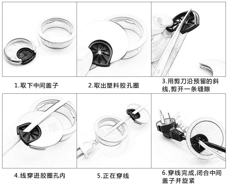 Computer desktop book desktop threading hole cover desk line box home round hole decorative cover ring thread box