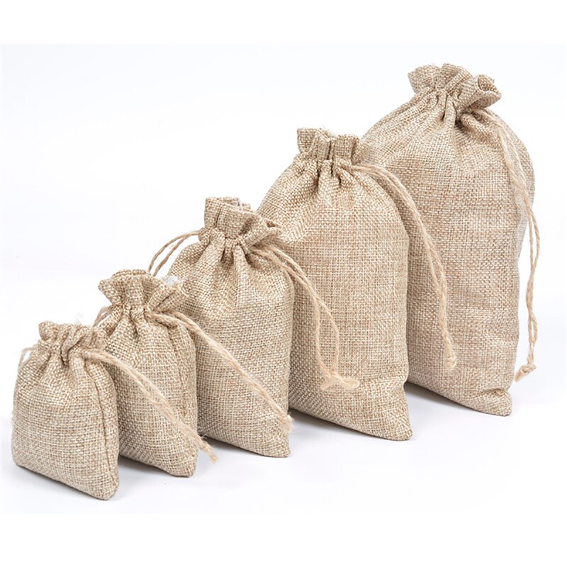 eco-friendly Shopping Bag Linen Storage Package Bags Drawstring Bag Small Coin Purse Travel Women Cloth Bag Pouch