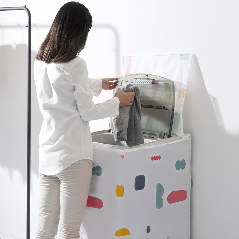 Tarpaulin Waterproof Washing Machine Cover Thickening Sunscreen Dust Cover Pulsator Geometric Blending