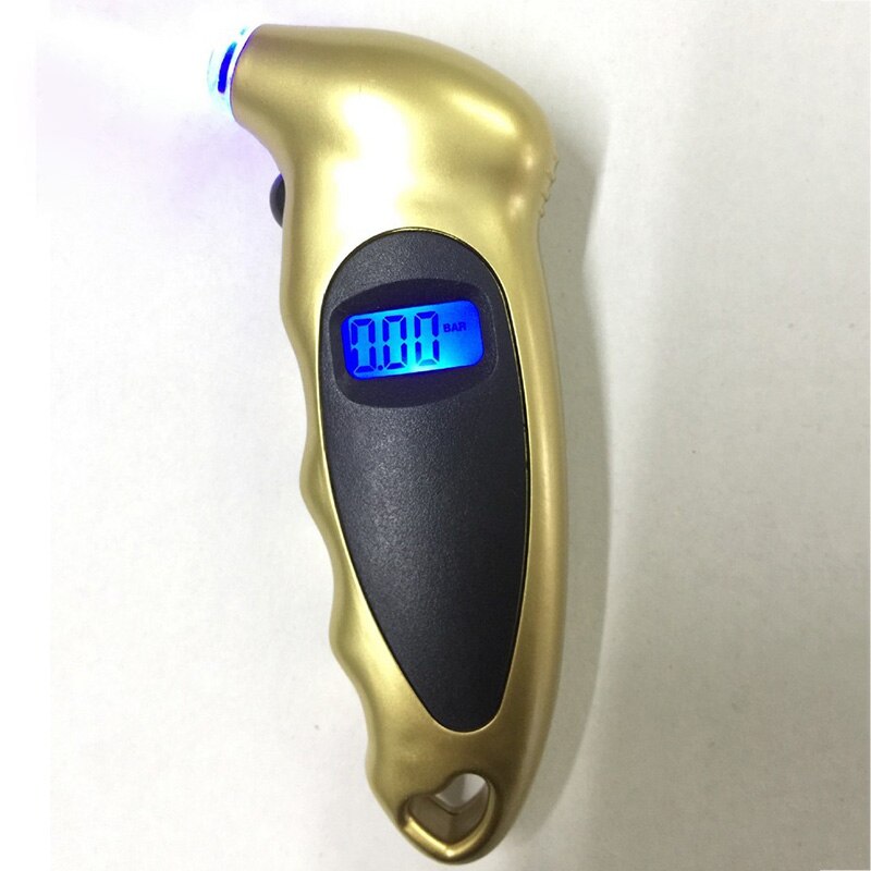 Dæktryksmåler digital lcd-baggrundsbelysning bil bil motorcykel dækmåler luftdækmåler monitor barometer dæktester måler