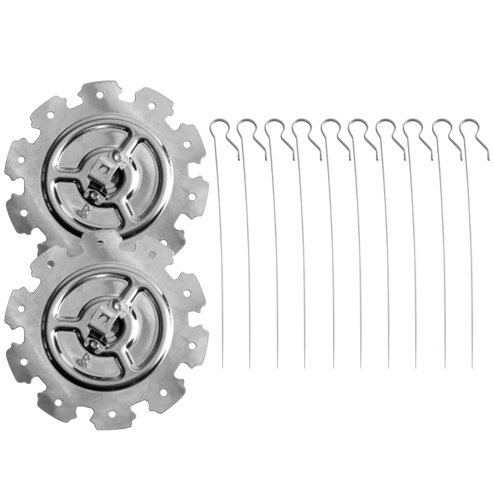 Barbecue Bar Skewer Stainless Steel Grill Rotating Skewers Roast Beef Turkey Grill Spit Charcoal Grill Camping Cooking Tools: 25cm