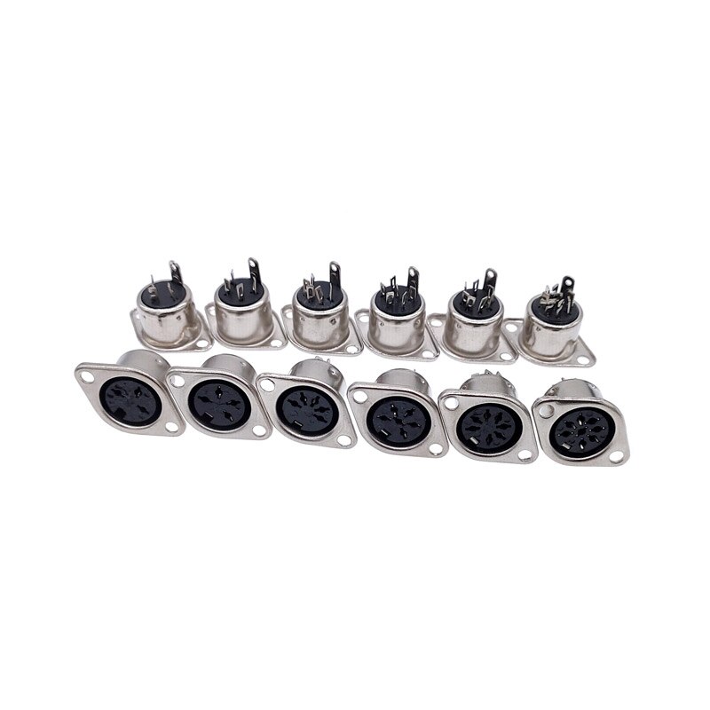 5Pcs Computer Keyboard Plug DIN S Terminal Connector 3P4P5P6P7P8P Female Socket Mount adapter SOLDER MIDI cable connector