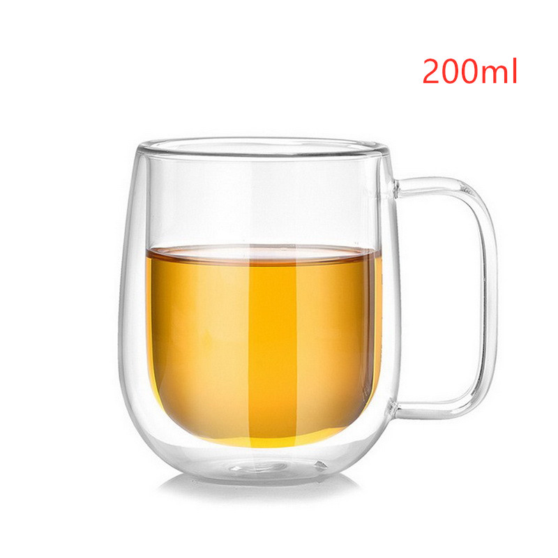 Double mur tasse tasse à café isolation thermique bureau tasses Double café tasse en verre Drinkware lait voyage Camping tasses: A3