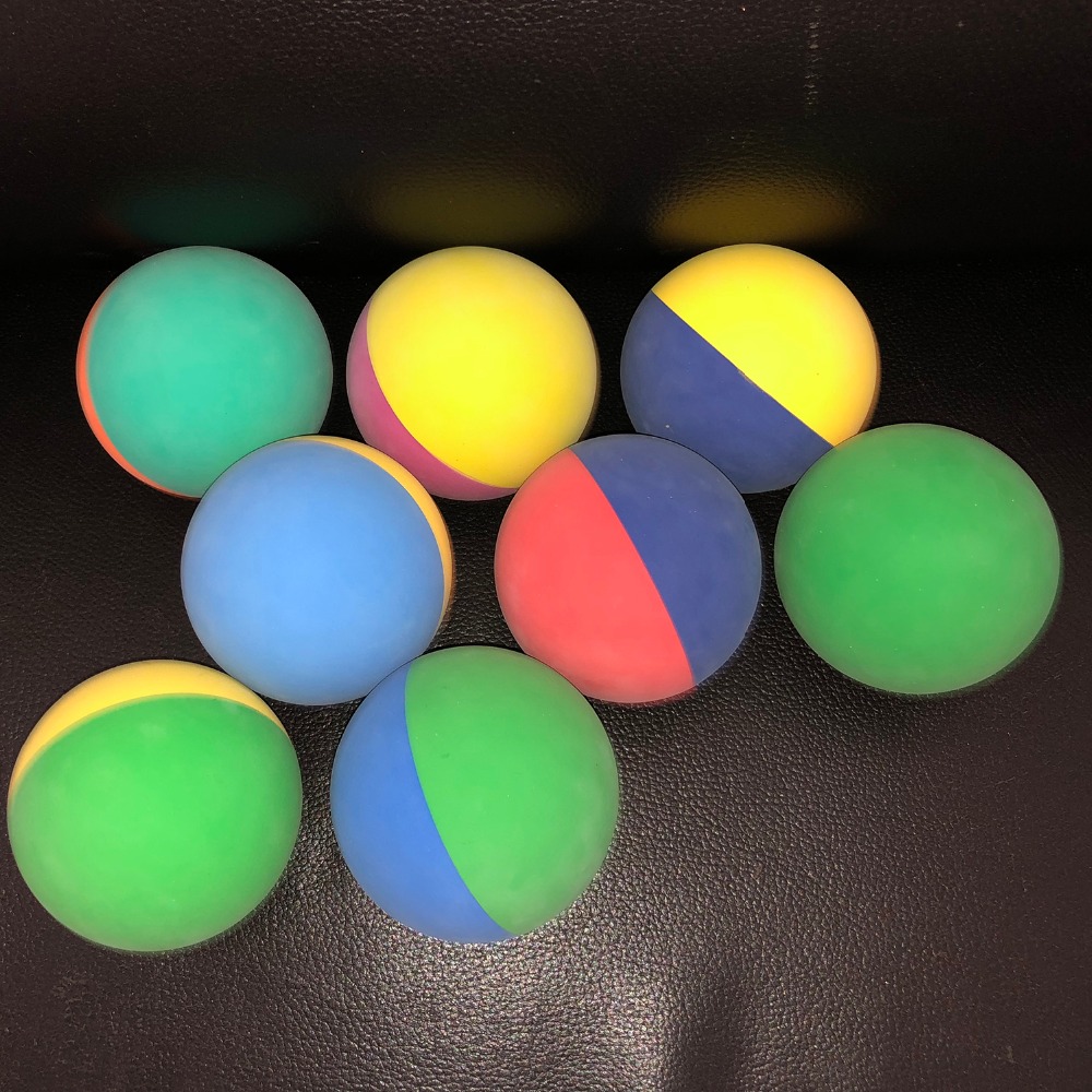 1 stykke 6cm tofarvet ketsjerbold squash lav hastighed gummi hul squash bold træningskonkurrence høj elasticitet tilfældig farve