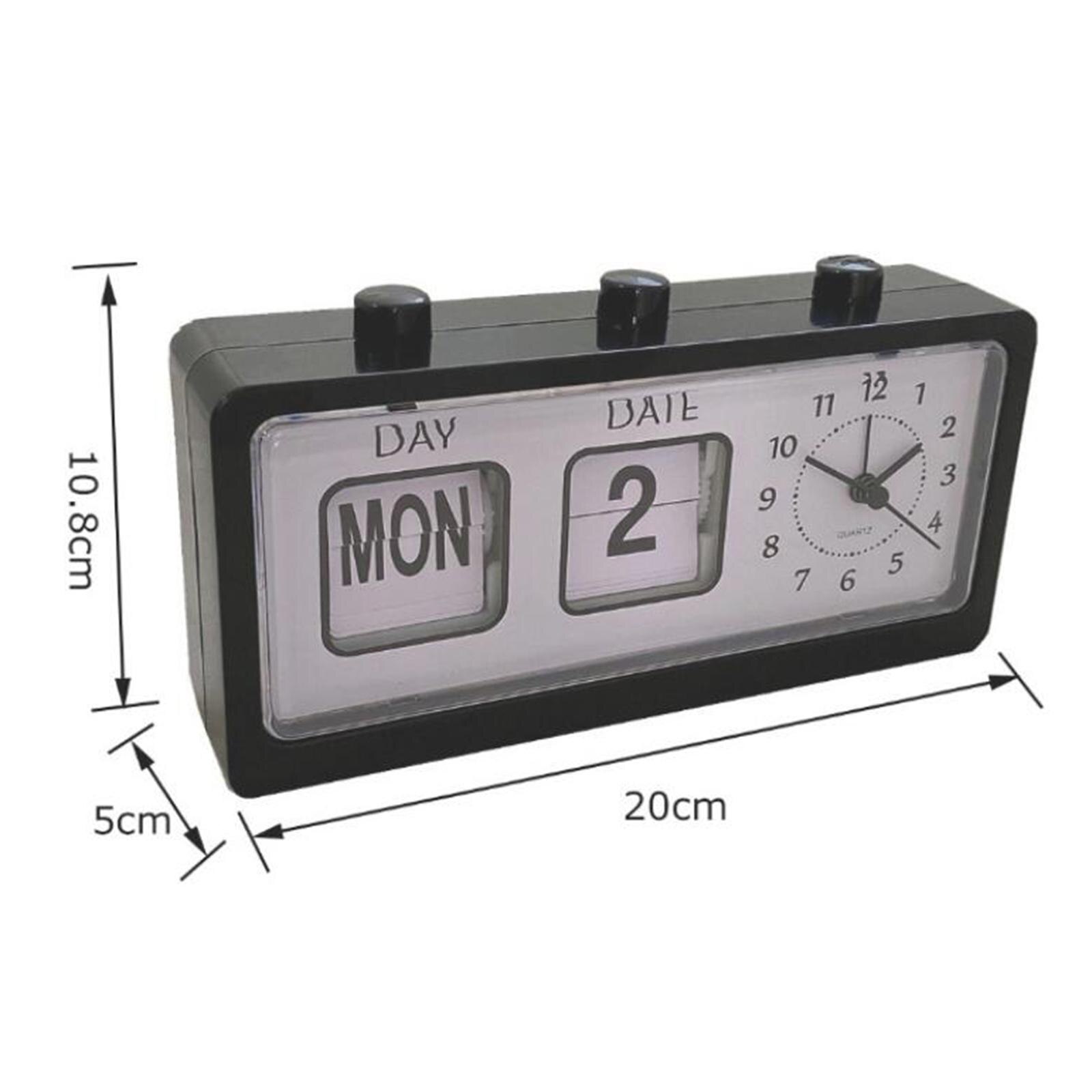 2x Manual Clock Calendar Reminder Bedside Clock Table Clock for Office Living Room