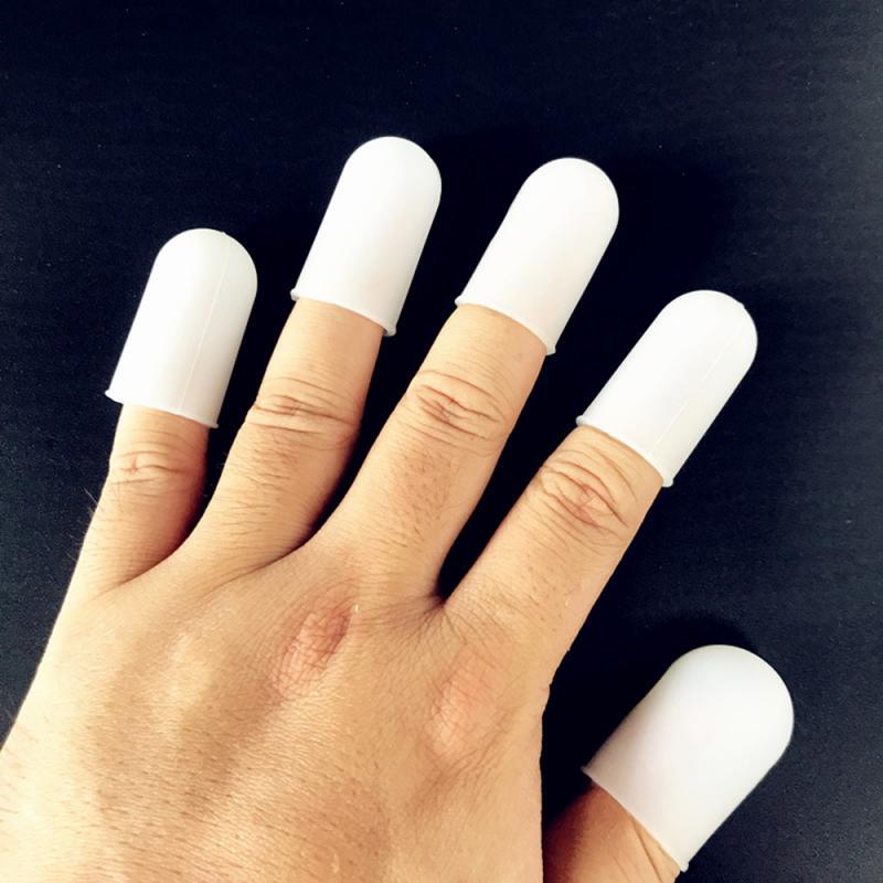 10/5 stk silikone fingre dækker hætte fingerspidsbeskytter isolering fingerskærm anti-skridsæt fingerbeskytter køkkenredskab