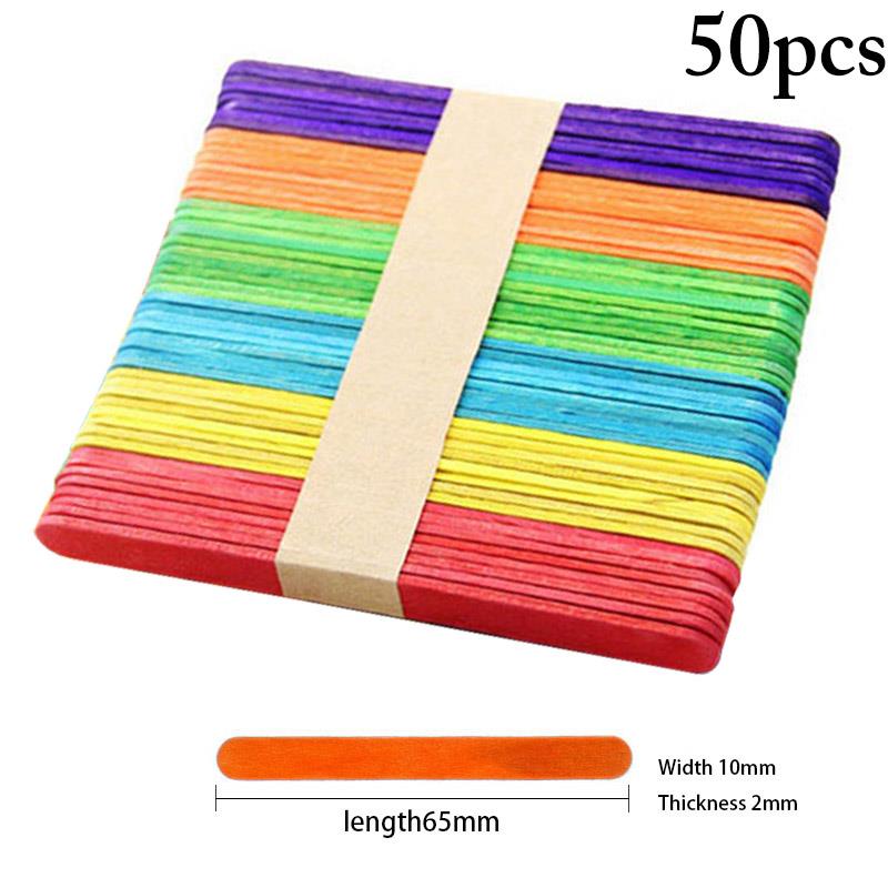 50 unids/set palitos de madera Natural de palito de helado 93mm de longitud de hielo Pop palo cocina Gadget herramientas helados: No. 2