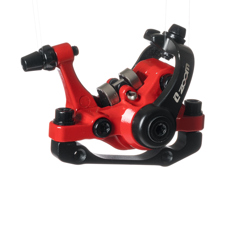 ZOOM DB680 MTB freno de disco de doble conductor IS/PM 160mm bicicleta de montaña pinza mecánica doble pistón bicicleta eléctrica de accionamiento Bilateral: Rojo