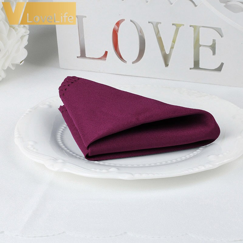 100 Stuks 30*30cm Servet Polyester Tafelkleden Vele Kleuren 12 "x 12" Doiner Wedding Party thuis Tafeldecoratie: Burgundy