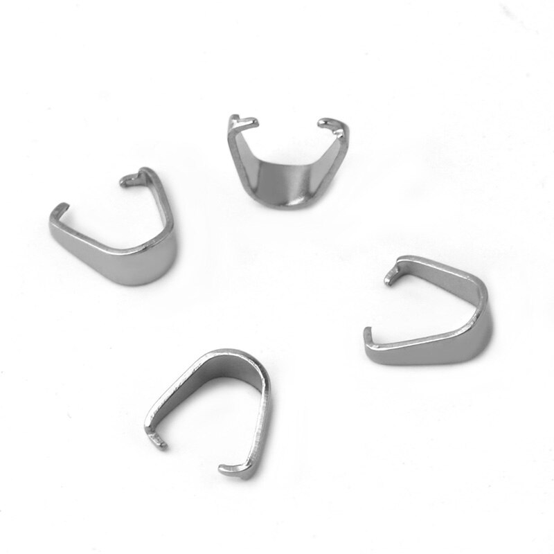 100 sztuk ze stali nierdzewnej stalowy wisiorek klipy haczyki zaciski klamrami klamra naszyjnik charms hak złącze dla DIY akcesoria do wyrobu biżuterii: Stainless Steel / 4x9mm