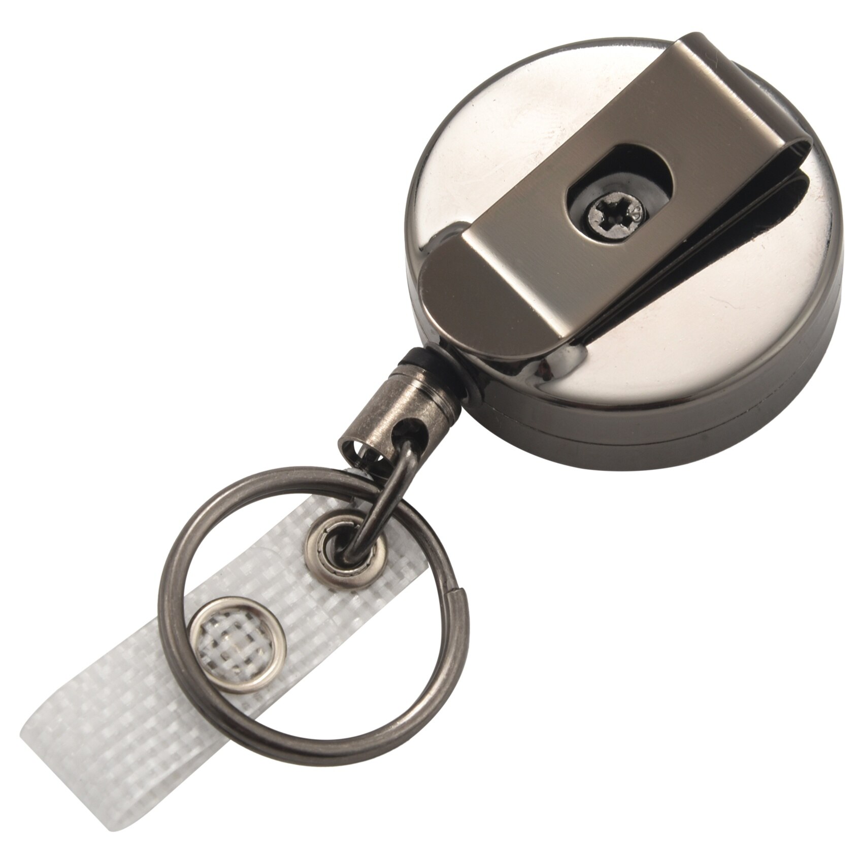 2 Pack Heavy Duty zwijany uchwyt na identyfikator kołowrotka, metalowy uchwyt na identyfikator z zaczepem na pasek brelok na etykieta z imieniem brelok czarny
