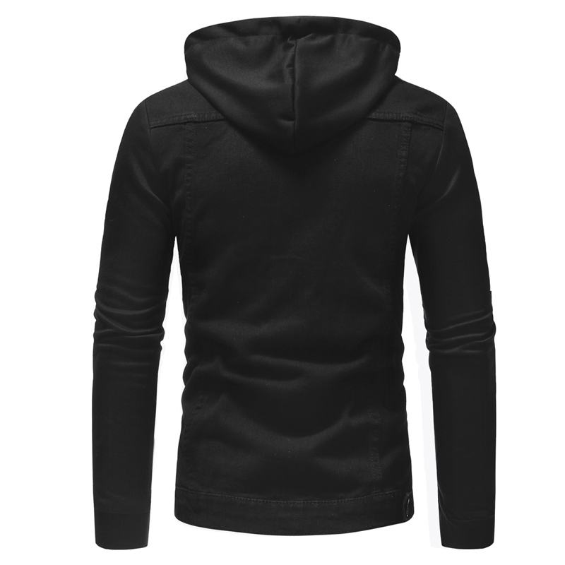 Chaqueta vaquera con capucha para hombre, ropa de abrigo informal vintage para hombre, para hombre,