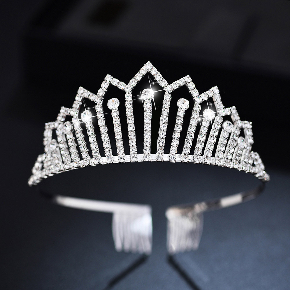 AINAMEISI Rhinestone tiary ślubne opaski do włosów akcesoria kryształowe korony dla kobiet dziewczynki kwiatowe ślubne peruki imprezowe biżuteria: 1