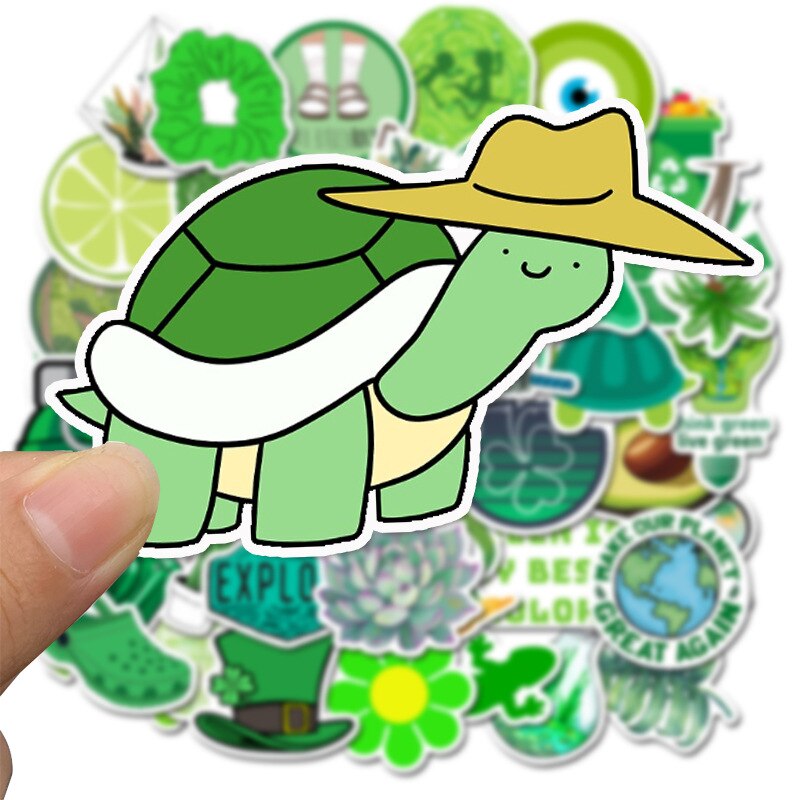 50 Stuks Zwart En Wit & Groen Ins Stijl Vsco Leuke Stickers Voor Koffer