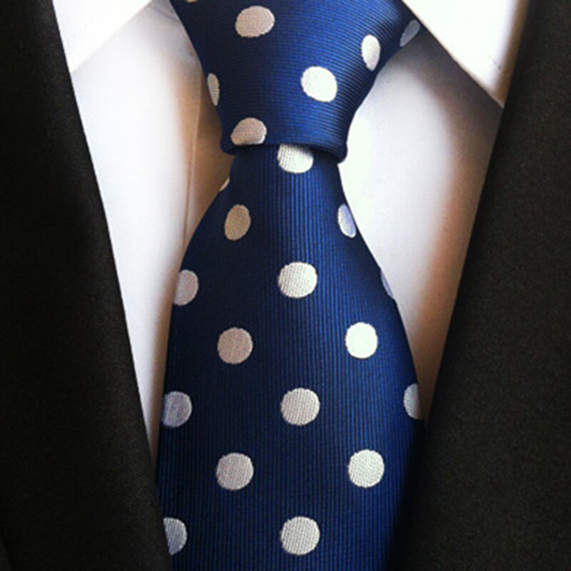 GUSLESON-Corbata de lunares florales para hombre, corbata informal de 8cm de seda, azul y rojo, de negocios, boda, corbatas formales para el cuello, accesorios