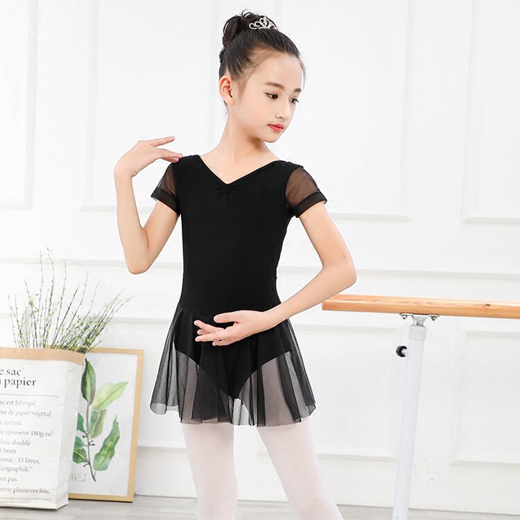 Robe de danse de Ballet pour filles, vêtements de danse pour enfants, justaucorps,: Black / 150cm