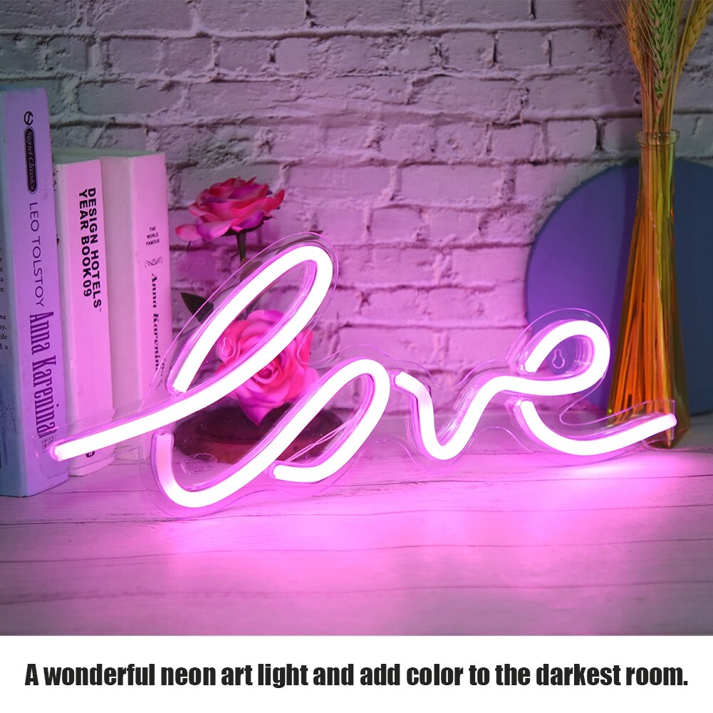 Shaped Transparent Panel Neon Lights USB LED Light for Room Decor