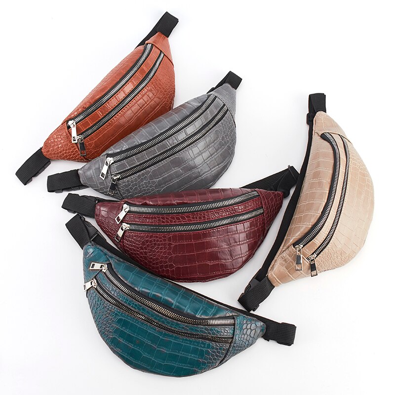 belt bag waist packs for women brand Luxury bag crocodile women PU leather bag Fanny Pack message bag