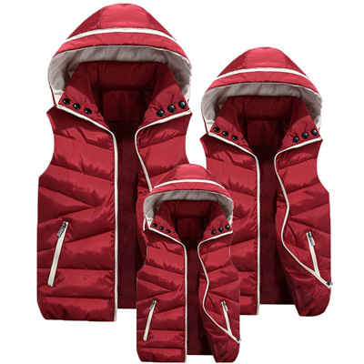 PEVSN Herren Jacke Ärmellose Weste Winter Männlichen Baumwolle Gefütterte Kapuze Weste Mäntel Männer Dicke Warme Windjacke Westen Kleidung: Rot / S