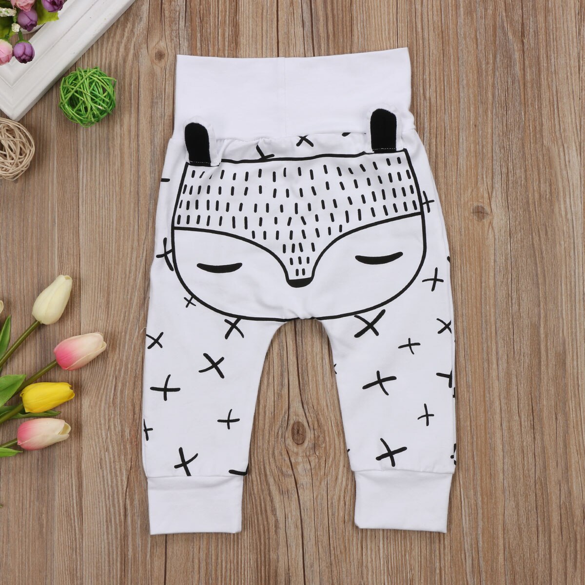 Canis Bebê Dos Miúdos Das Meninas Dos Meninos Dos Desenhos Animados Fox 3D Harem Pants Cruz Inferior Calças Leggings Quente Bonito 0-24 M