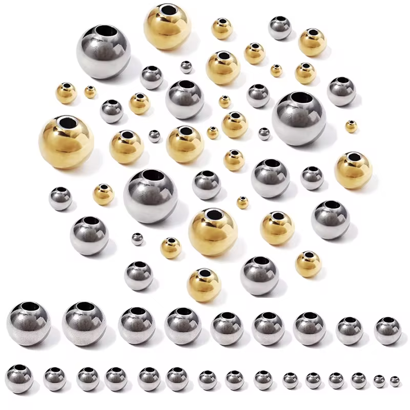 Stainless Steel Beads for Jewelry Making Loose Spacer Beads DIY Bracelet Necklace Bulk Supplies
