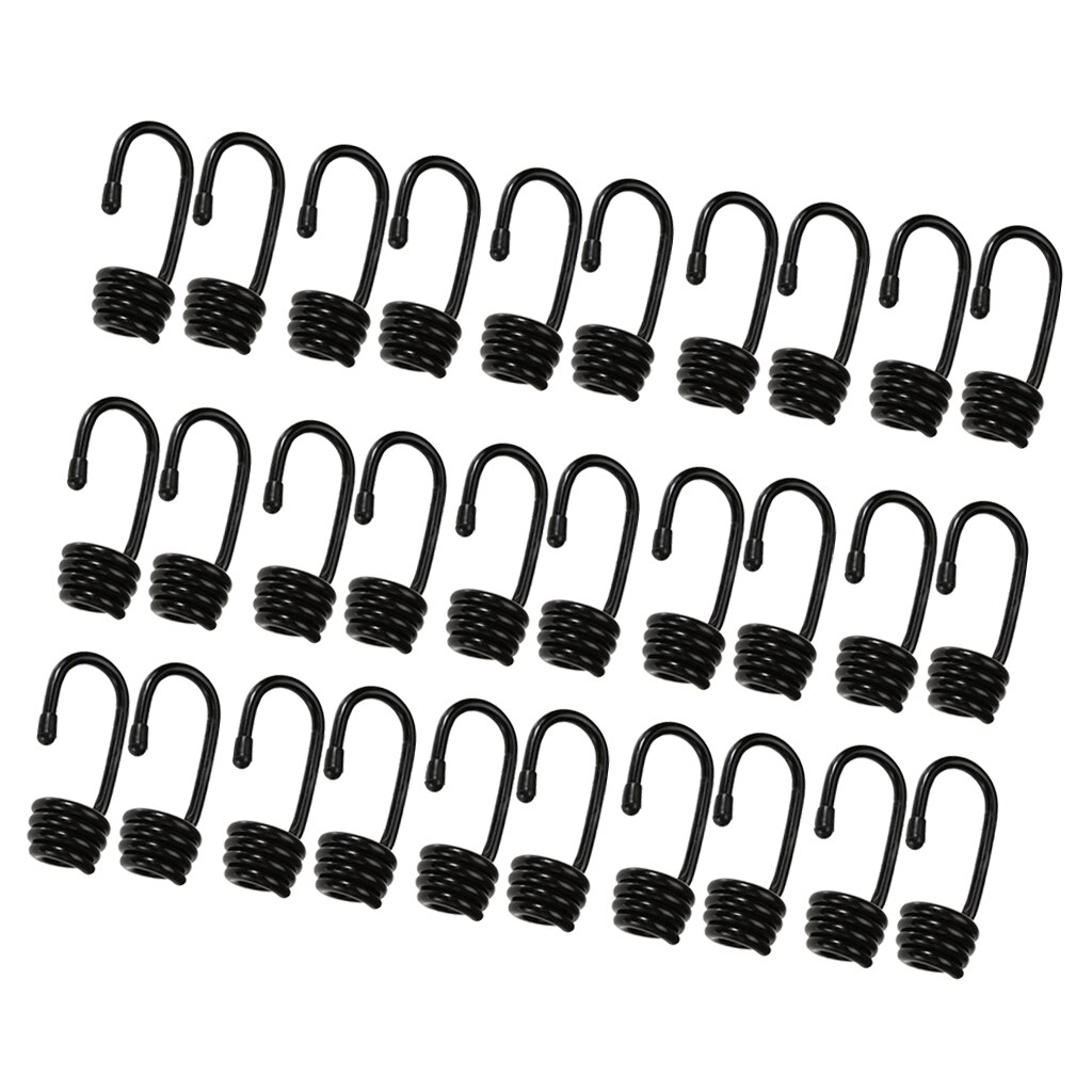 30x Heavy Duty Metal Bungee Shock Cord Hook Spiral for 10mm Luggage Straps